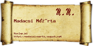 Madacsi Márta névjegykártya