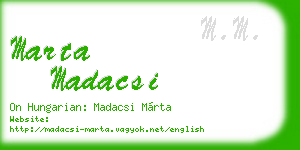 marta madacsi business card